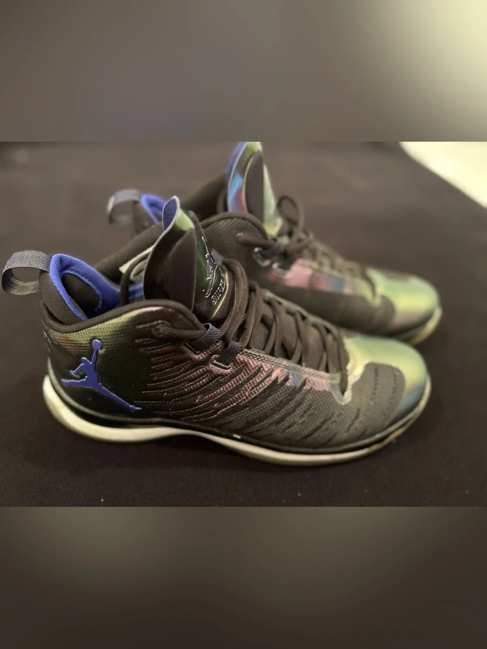 Jordan Men's Iridescent High-Top Sneakers - Black with Multicolor Sheen